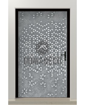 PIVOT Squares - puerta pivotante con textura cuadrada de metal fresado