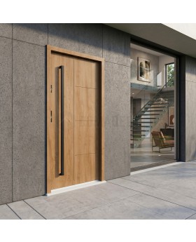 Puerta de entrada de acero resistente a la intemperie de Turners Oak