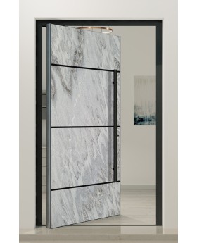 PIVOT V42 - pivote de puerta delantera de aluminio con textura de piedra de roca blanca