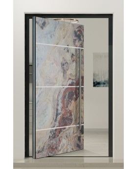PIVOT V46 - pivote de puerta de aluminio con chapado de piedra arenisca