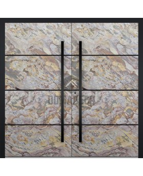LIM V46 doble - puerta principal doble de aluminio con piedra arenisca