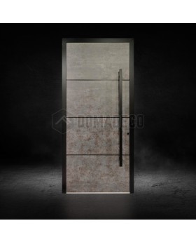 Puerta de entrada de aluminio revestida de cuarzo sinterizado