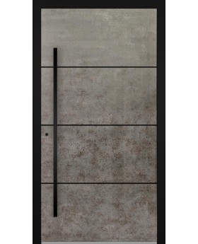 LIM V56 - puerta de entrada de aluminio revestida de cuarzo sinterizado