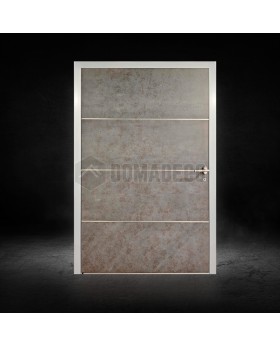 Puerta pivotante de aluminio recubierta de cuarzo sinterizado