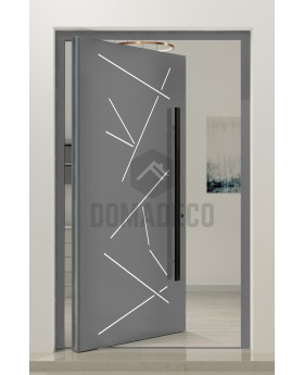 PIVOT Vario-inox - puerta de entrada pivotante de aluminio con rayas