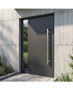 Puerta de entrada moderna de aluminio antracita