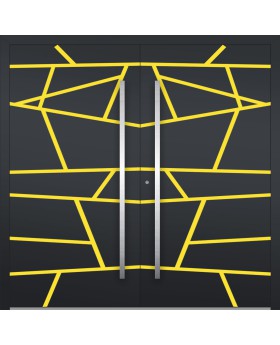 LIM W360 doble: puerta doble maciza de aluminio con rayas