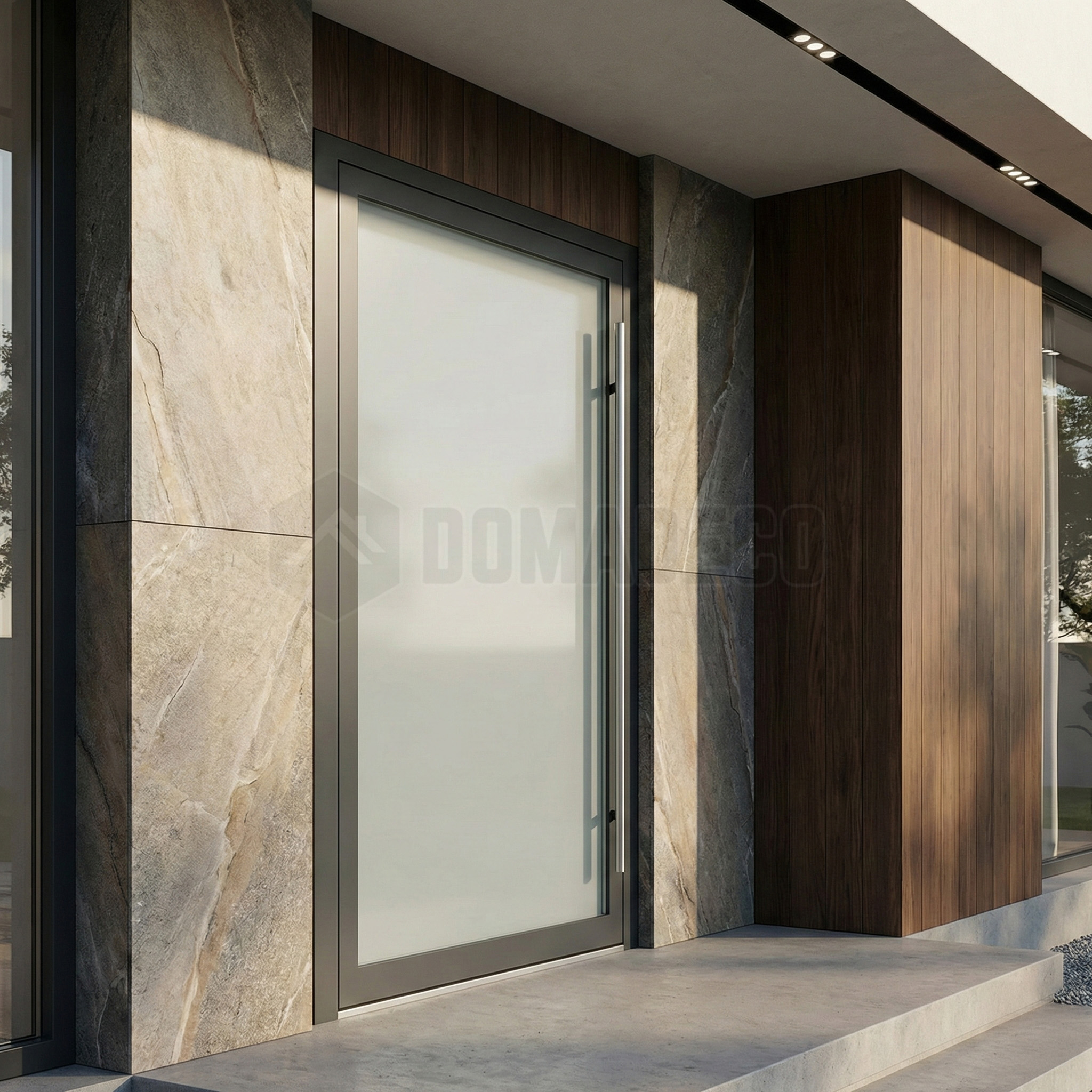 Puerta de entrada moderna de cristal