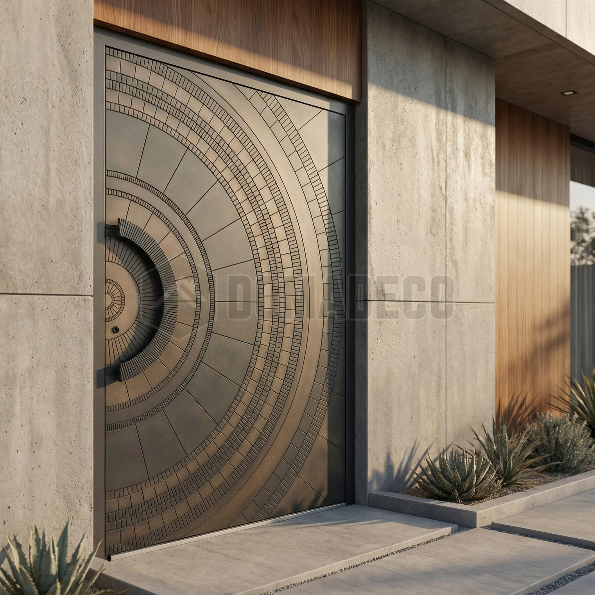 Puerta de entrada de aluminio con acabado Liquid Metal