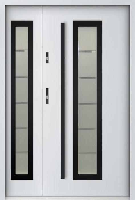 Sta Hevelius Duo Noir - puerta entrada metalica con sidelite
